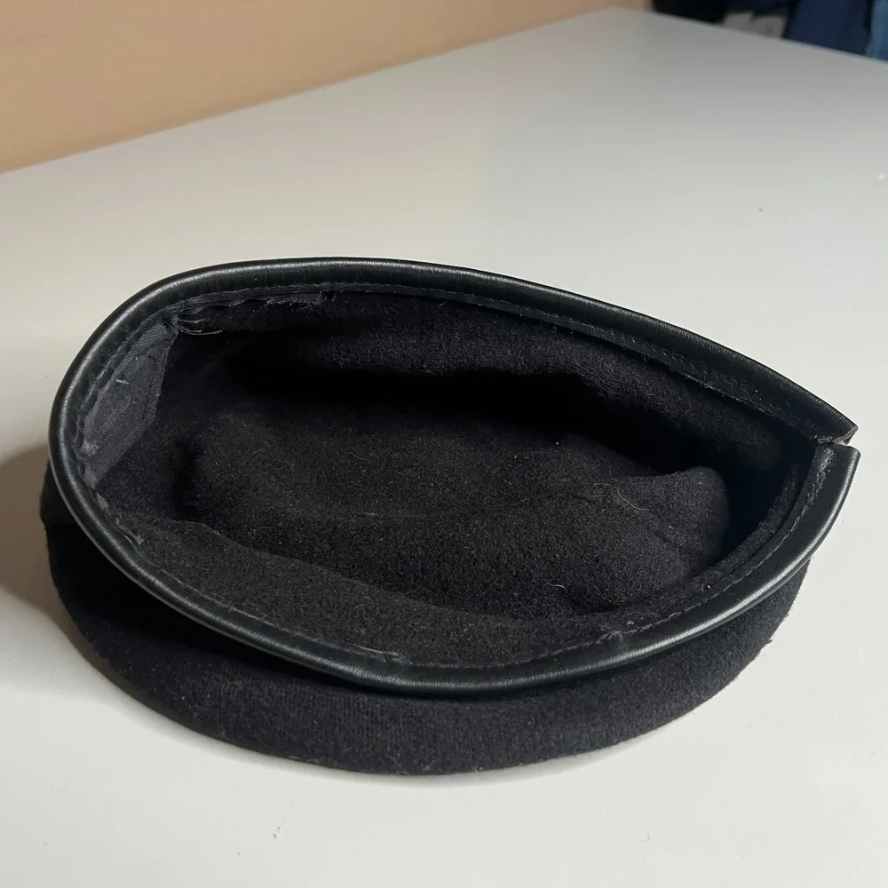 US Army 1st Engineer Battalion Black Wool Beret In Peace As In War Flash Crest